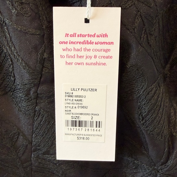 NWT Lilly Pulitzer Lynsi One-Shoulder Midi Dress black organza Evening / wedding - Picture 15 of 15